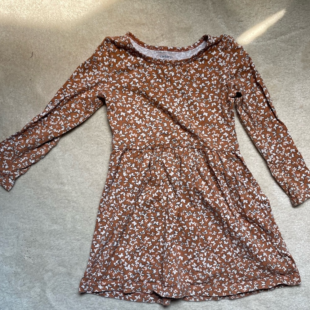 Long-sleeved lightweight cotton dress | autumn colors | back to school dress